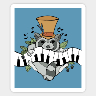 Master Raccoon Plays Genius Piano Tune Sticker